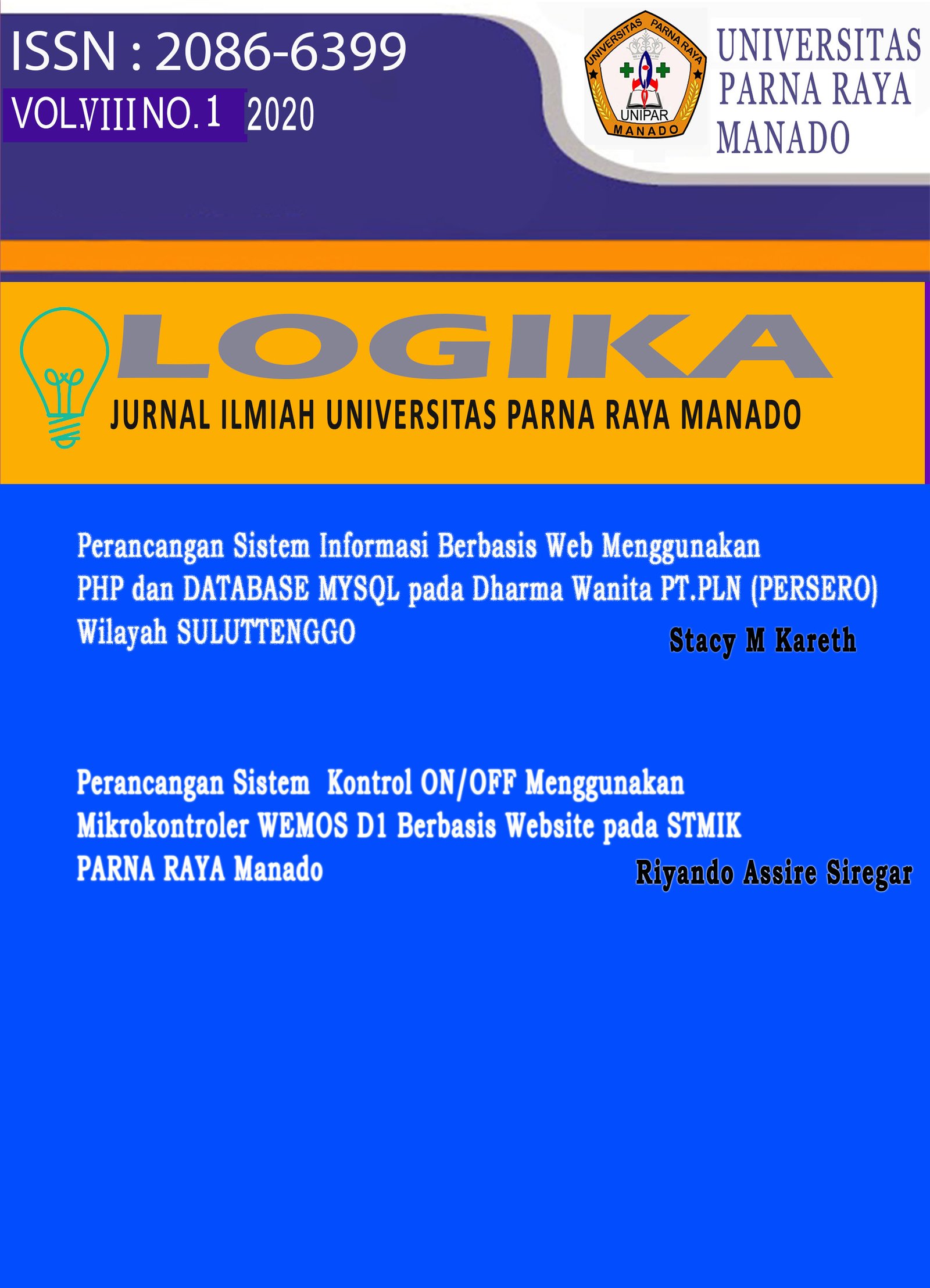 Cover JURNAL LOGIKA Vol 10 No 2 August 2022