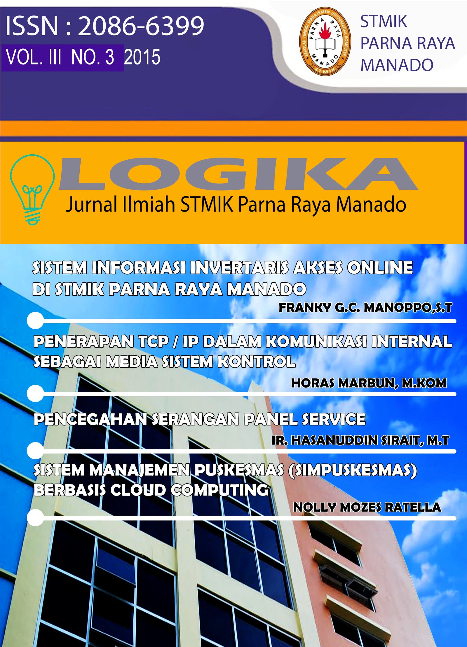 Cover JURNAL LOGIKA Vol 11 No 1 April 2023