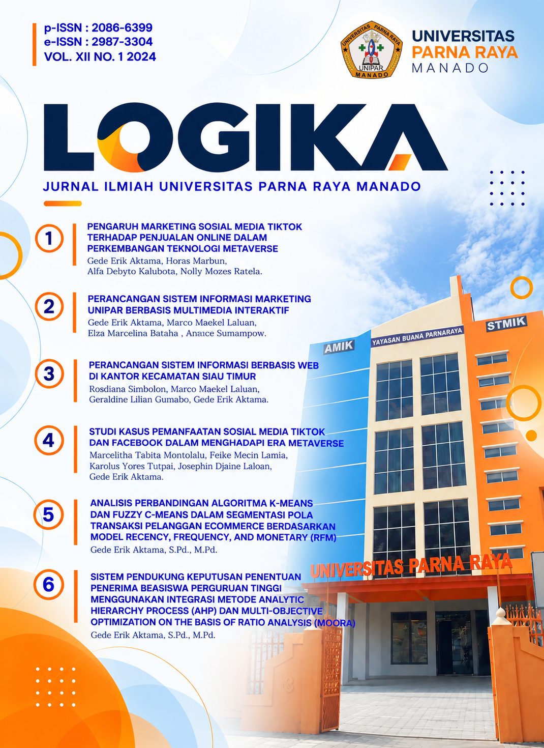 Cover JURNAL LOGIKA Vol 12 No 1 July 2024