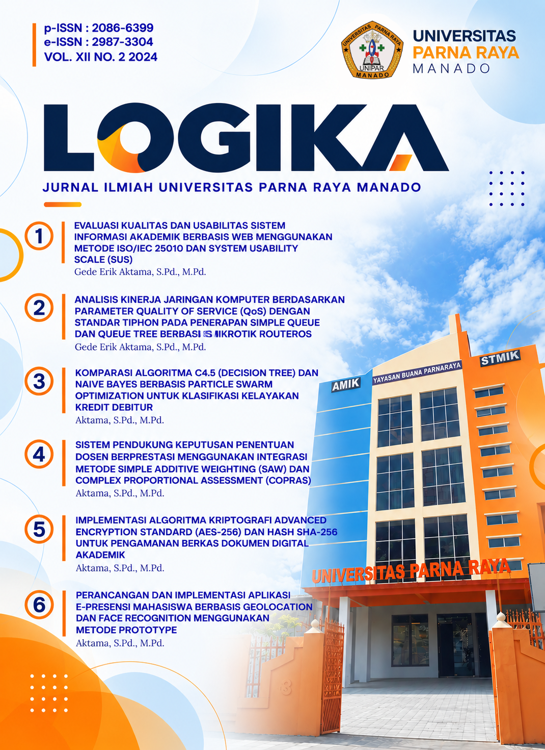 Cover JURNAL LOGIKA Vol 12 No 2 Desember 2024